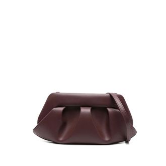 Themoirè Clutches, female, Purple, Size: ONE SIZE Bordeaux Pleated Shoulder Bag with Magnet