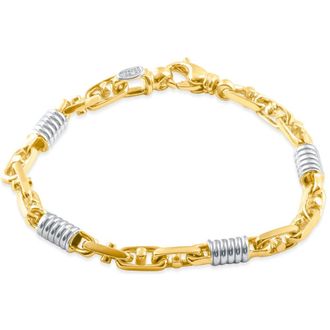 Pompeii3 Mens Solid Designer Mariner 14k Gold (28grams) or Platinum (45gram) Two Tone 5.5mm Bracelet 8