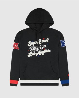 Starter Unisex Fit Super Bowl Lvi Pullover Hoodie In Black