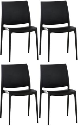 Clp Clp - Set De 4 Sillas Apilables Maya Negro