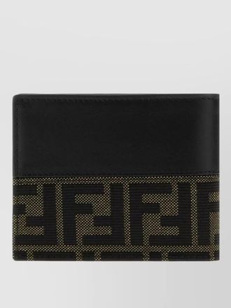 Fendi leather ff jacquard bifold wallet