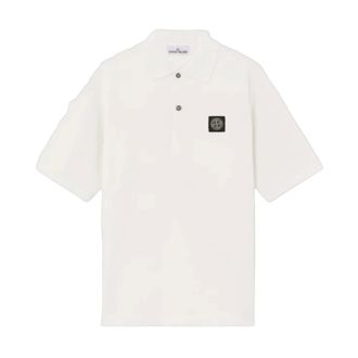 Stone Island Polo Shirts, male, White, Size: 2XL Micro Stitch Soft Cotton Polo Shirt