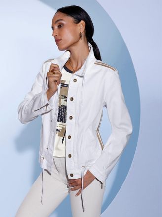 Cr&eacute;ation L Jeansblazer CREATION L Baumwoll-Lyocell-Jeansjacke, Damen, Gr. 36, ecru, 56% Baumwolle, 19% Polyester, 14% Lyocell, 10% Viskose, 1% Elasthan, Blazer J