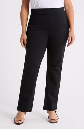 Spanx High Waist Slim Straight Ponte Pants in Classic Black at Nordstrom, Size 2X