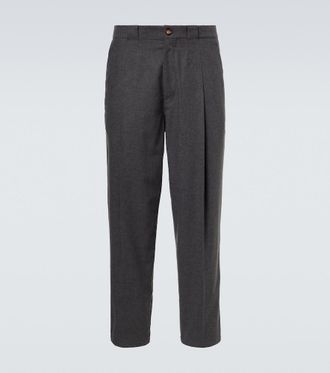 Brunello Cucinelli Wool, cotton and silk tapered pants