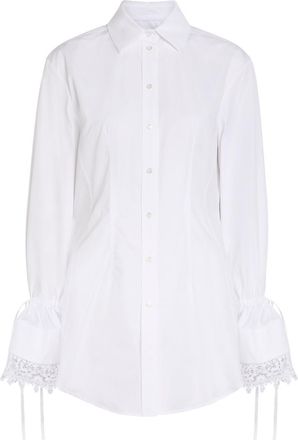 Erdem Lace-trimmed Cotton-poplin Shirt - White - 12 (UK12 / M)