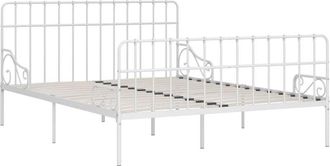 vidaXL Estructura cama con somier sin colchón metal blanco 200x200 cm Vidaxl