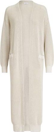 Brunello Cucinelli Sparkling net long cardigan in Oat at Nordstrom, Size 3X-Large Eu