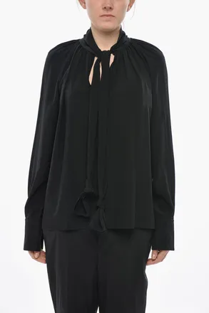 Givenchy Blusa Tie Neck in Seta Givenchy