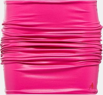 The Attico Ruched lycra miniskirt