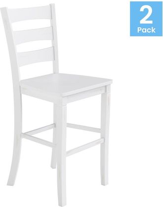 Flash Furniture Set of 2 Classic Style Commercial Grade Ladderback Bar Height Stools