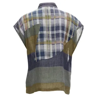 Issey Miyake s linen check patchwork vest