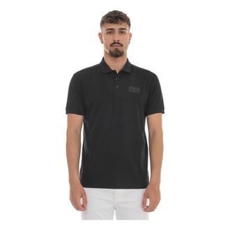 Emporio Armani Button Logo Polo - Heren - Polos - Zwart - L - Polyester - Tops