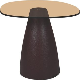 Moloo Mesa de centro org&aacute;nica D50 cm en cristal ahumado