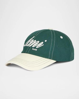 Ami Men & apos;s Embroidered Logo Bicolor Baseball Cap