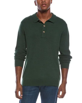 Kier + J Mixed Stitch Wool & Cashmere-Blend Polo Sweater