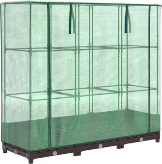 vidaXL Vidaxl - Arriate Con Cubierta Invernadero Aspecto Rat&aacute;n 120x40x123 Cm