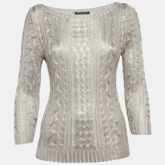 Ralph Lauren Lauren Ralph Lauren Silver Cable Knit Sweater