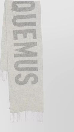 Jacquemus wool jacquard logo-pattern fringed scarf