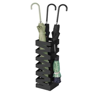 Songmics Songmics Porta Ombrelli In Metallo, Contenitore Per Ombrelli Quadrato Con 4 Gancetti E Vaschetta Scolapioggia Rimovibile, 20 X 20 X 49 Cm, Nero Luc017