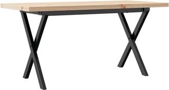 vidaXL Coffee Table X-Frame 90x40x45.5 cm Solid Wood Pine and Steel Vidaxl