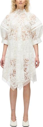3.1 Phillip Lim Corded Embroidered Lace Flounce Mini Dress