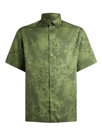 Etro floral paisley shirt - men - Cotton - XXXL - Green