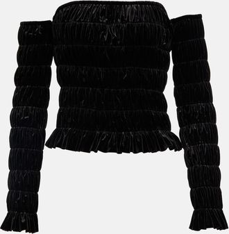 Norma Kamali Velvet tube top with detached sleeves
