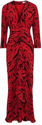 Rixo Red Tiger Print Midi Dress Size M