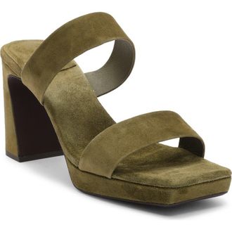 Jeffrey Campbell Danity Platform Slide Sandal in Dark Olive Suede at Nordstrom, Size 8.5
