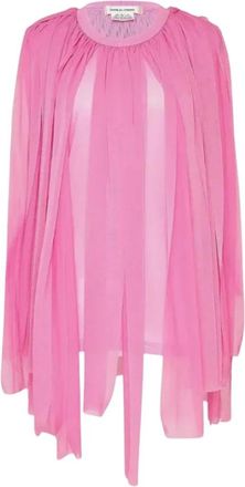 Comme Des Gar&ccedil;ons Mouwloos T-shirt met franjes - Dames - Blouses & Shirts - Roze - Maat: S