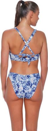 Sunsets Dora Double Tab Bikini Swim Bottoms in Island Ink Rib at Nordstrom, Size X-Large