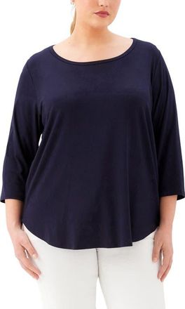 Karen Kane Jersey Shirttail Top in Navy at Nordstrom, Size 2X