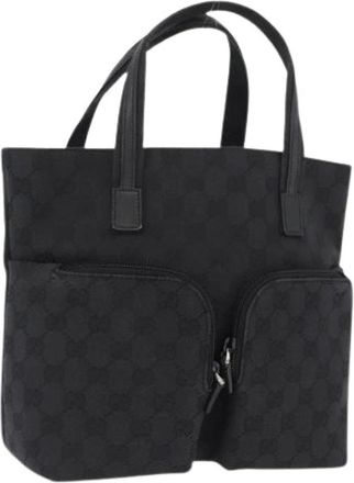 Gucci Pre-owned Canvas Tote Bag - Dames - Vintage Shopper - Zwart - ONE Size - Vintage