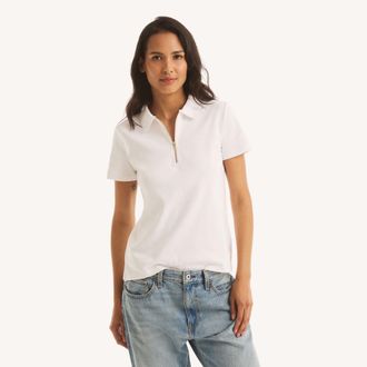 Nautica Womens Zip-Up Polo