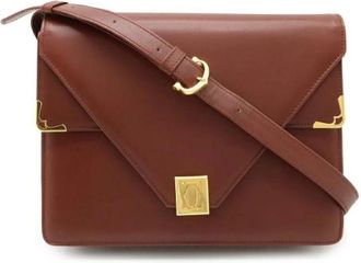 Cartier Pre-owned Must Line Leren Schoudertas - Dames - Vintage Schoudertas - Bruin - ONE Size - Leer - Vintage