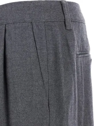 Dunst Mens Grey Tailored Trousers With Front Pleats Polyester