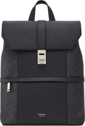 Ferragamo Zaino con monogramma jacquard - Nero