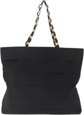 Ferragamo Pre-owned Tote Bags, female, Black, Size: ONE SIZE Pre-owned Canvas Tote Bag