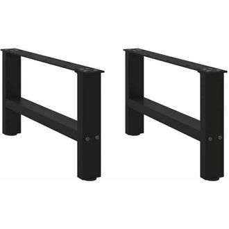 vidaXL Vidaxl - Patas Para Mesa De Centro Negras (2 Unidades, 60 X 30-31 Cm, Acero)