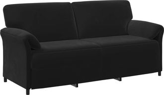 vidaXL Sof&aacute; De 3 Plazas Negro 198 X 83 X 95 Cm Terciopelo Vidaxl