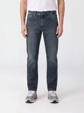 Incotex Jeans straight a vita media in denim di cotone a cinque tasche