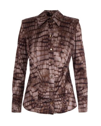 Elisabetta Franchi Tailored Long-Sleeved Shirt With Textured Pattern