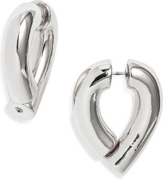 Open Edit Tube Front/Back Earrings in Silver at Nordstrom