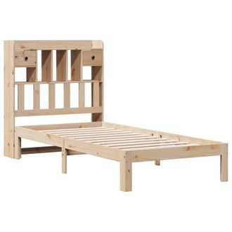 Berkfield Home Decorative Bookcase Bed without Mattress 90x200cm Solid Wood Pine in Light Tan | Size: 90x200 cm