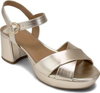 Aerosoles Charlye Ankle Strap Platform Sandal in Soft Gold at Nordstrom Rack, Size 7.5