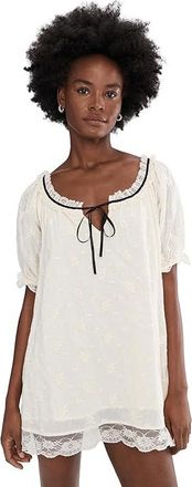 Free People Juno Mini Dress Womens Dress Tea Black Combo : LG (Womens 12-14), Cotton