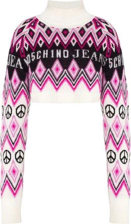 Moschino Dames, Truien, Veelkleurig, Maat: XS Wol