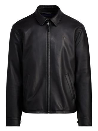 Polo Ralph Lauren leather jacket - men - Lamb Skin/Polyester/Cotton - M - Black