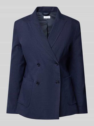 Seidensticker Seidensticker Leinenblazer mit aufgesetzten Taschen in Marine, Gr&ouml;&szlig;e 36